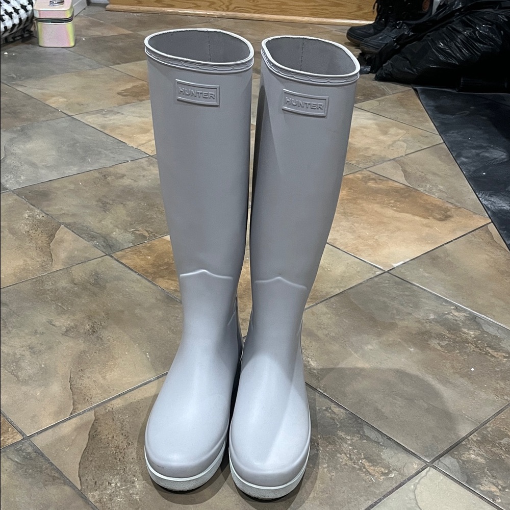 Hunter Rain Boots Light Gray
